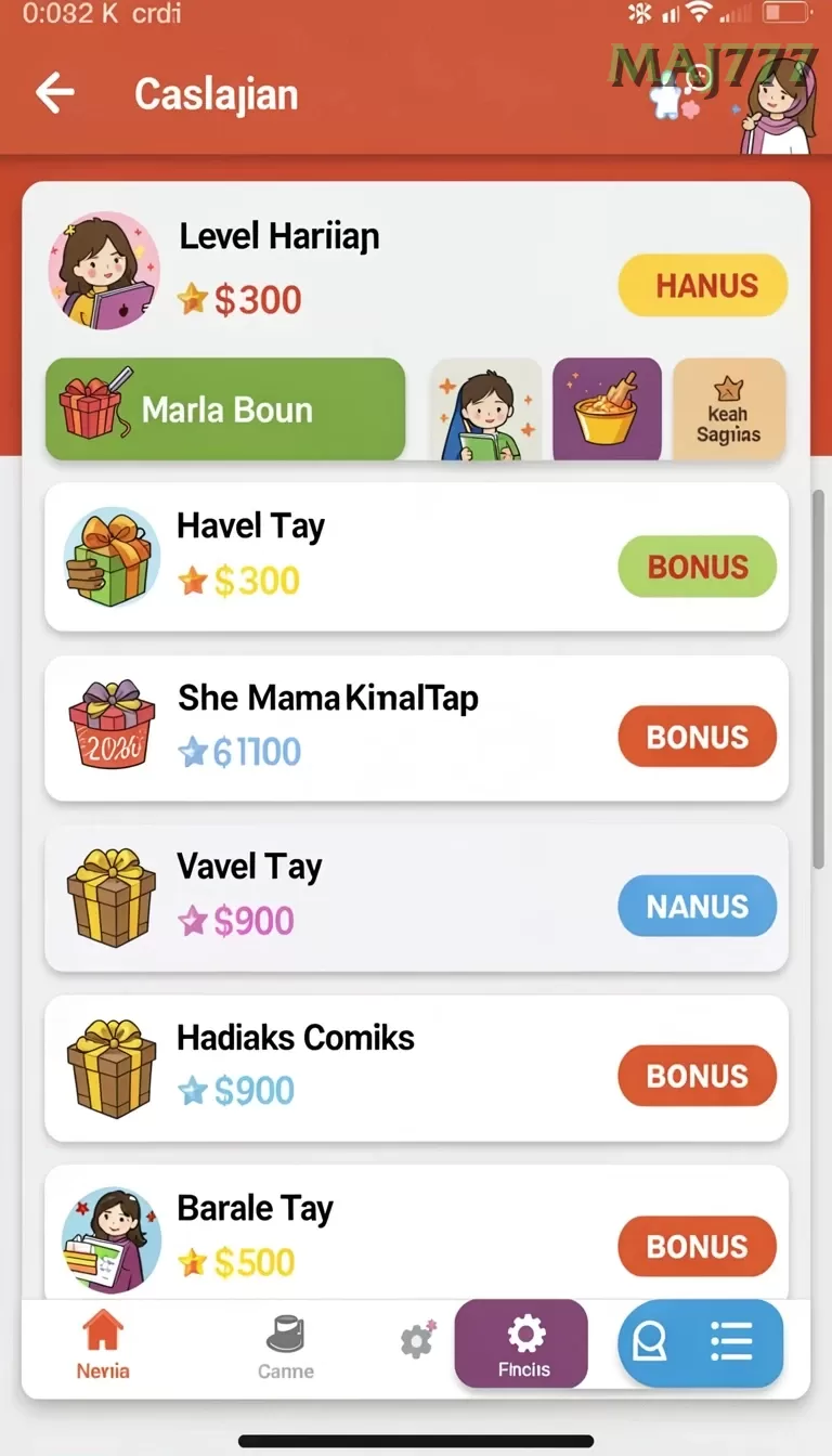 Cuplikan layar MEGA288 — aktivitas